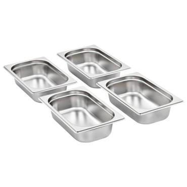 vidaXL Λεκάνες Gastronorm 8 τεμ. GN 1/4 65 χιλ. από Ανοξείδωτο Ατσάλι