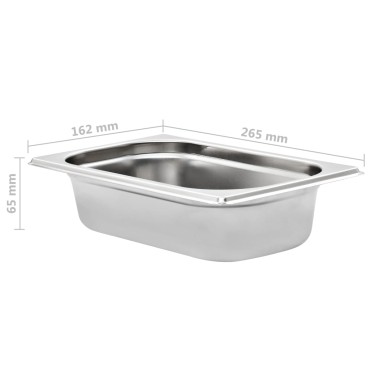 vidaXL Λεκάνες Gastronorm 8 τεμ. GN 1/4 65 χιλ. από Ανοξείδωτο Ατσάλι