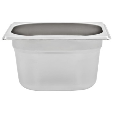vidaXL Λεκάνες Gastronorm 12 τεμ. GN 1/6 100 χιλ. Ανοξείδωτο Ατσάλι