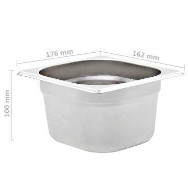 vidaXL Λεκάνες Gastronorm 12 τεμ. GN 1/6 100 χιλ. Ανοξείδωτο Ατσάλι