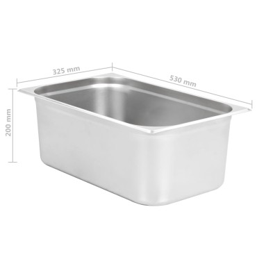 vidaXL Λεκάνες Gastronorm 2 τεμ. GN 1/1 200 χιλ. από Ανοξείδωτο Ατσάλι
