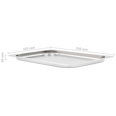 vidaXL Λεκάνες Gastronorm 4 τεμ. GN 1/1 20 χιλ. από Ανοξείδωτο Ατσάλι