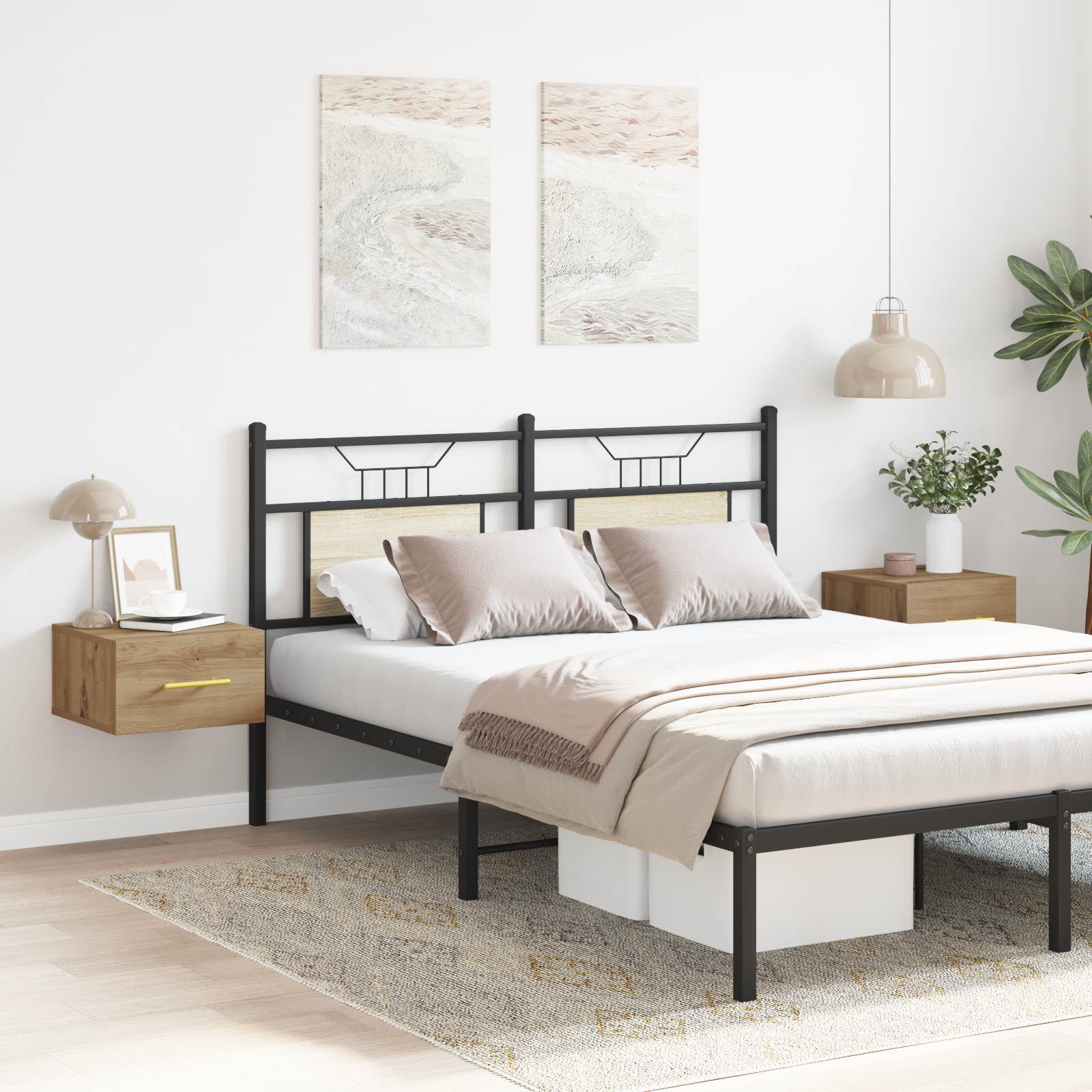 vidaXL Κομοδίνο 2 τεμ. Artisan Oak 35x35x20cm Επεξεργασμένο ξύλο